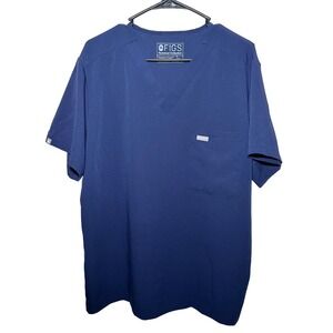 FIGS Leon Mens XL Navy Blue Three-Pocket Scrub Top